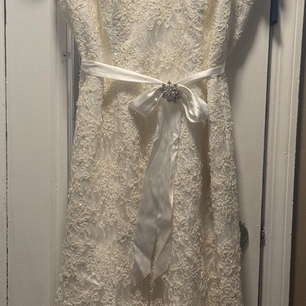 Ivory lace wedding dress